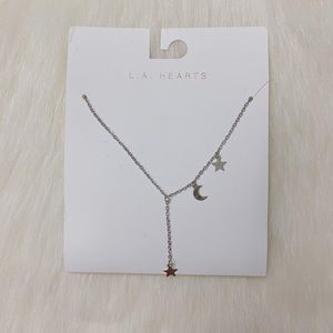LA Hearts falling star necklace